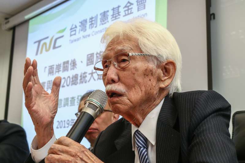 20190327-辜寬敏(台灣制憲基金會董事長)27日出席「最新兩岸關係、國族認同、制憲與2020總統仿初選評估」民意調查發布記者會。(蔡親傑攝) 20190327-辜寬敏(台灣制憲基金會董事長)27日出席「最新兩岸關係、國族認同、制憲與2020總統仿初選評估」民意調查發布記者會。(蔡親傑攝)