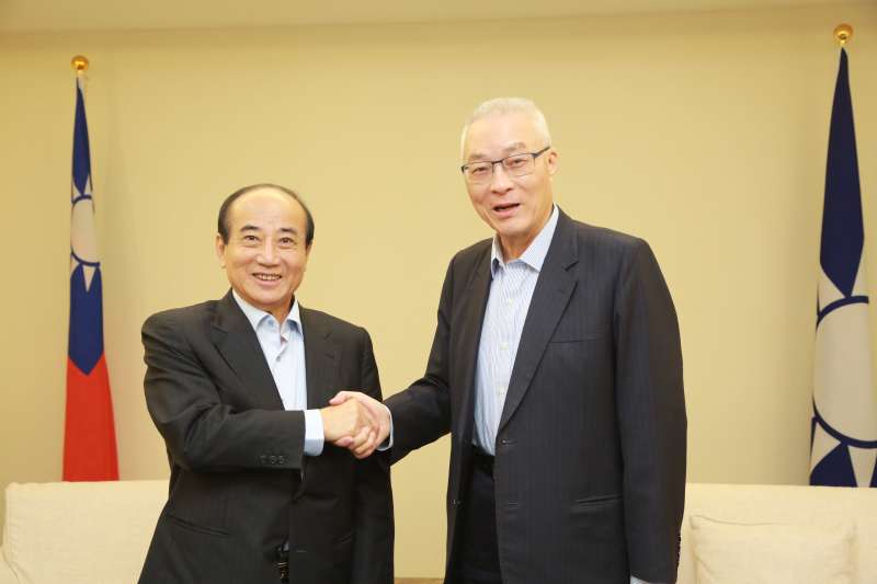 20190502-針對國民黨總統初選,前立法院長王金平(左)2日與國民黨主席吳敦義(右)會面。(國民黨提供) 20190502-針對國民黨總統初選,前立法院長王金平(左)2日與國民黨主席吳敦義(右)會面。(國民黨提供)