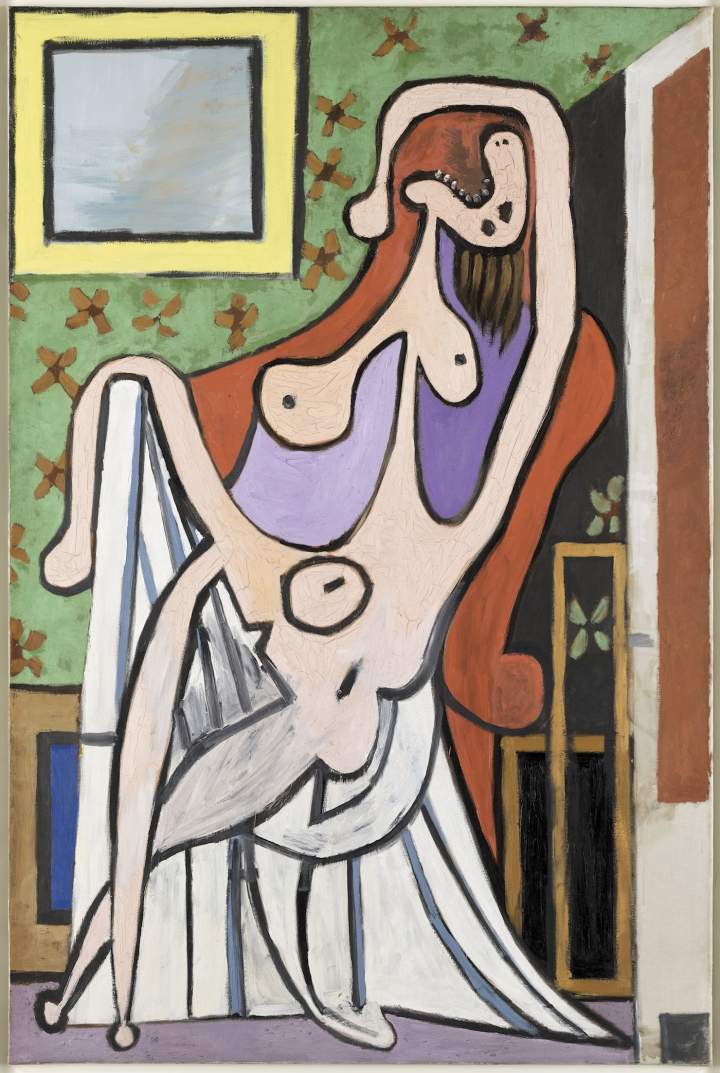 20190516-畢卡索於1929 年畫的Olga。《紅椅上的裸女》,1929年。藏於Musée national Picasso-Paris。(林意凡提供) 20190516-畢卡索於1929 年畫的Olga。《紅椅上的裸女》,1929年。藏於Musée national Picasso-Paris。(林意凡提供)