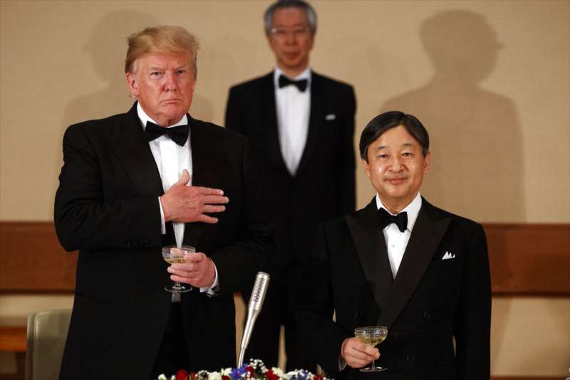 美國總統川普與日本天皇德仁。(美聯社) 美國總統川普與日本天皇德仁。(美聯社)