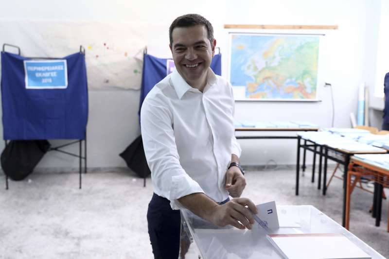 2019年5月歐洲議會選舉，希臘總理齊普拉斯（Alexis Tsipras）投票（AP）