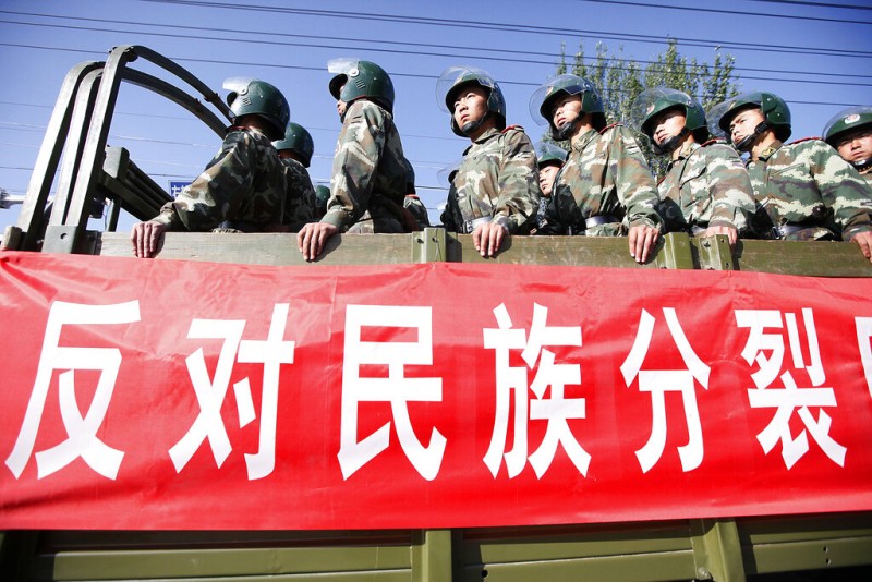 2019年的中國國防白皮書將台獨、藏獨、東突列為主要敵人。（美聯社）