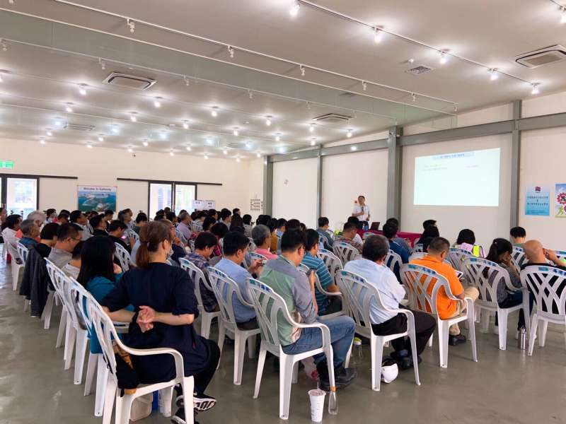 港務公司邀請高雄科技大學教授潘煌鍟講授施工架作業安全注意事項。（圖／徐炳文攝）