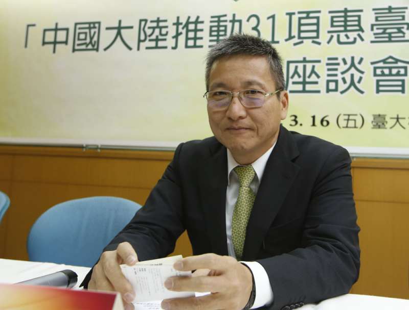 淡大兩岸關係研究中心主任張五岳已在韓陣營的「兩岸工作小組」幫忙。（郭晉瑋攝）