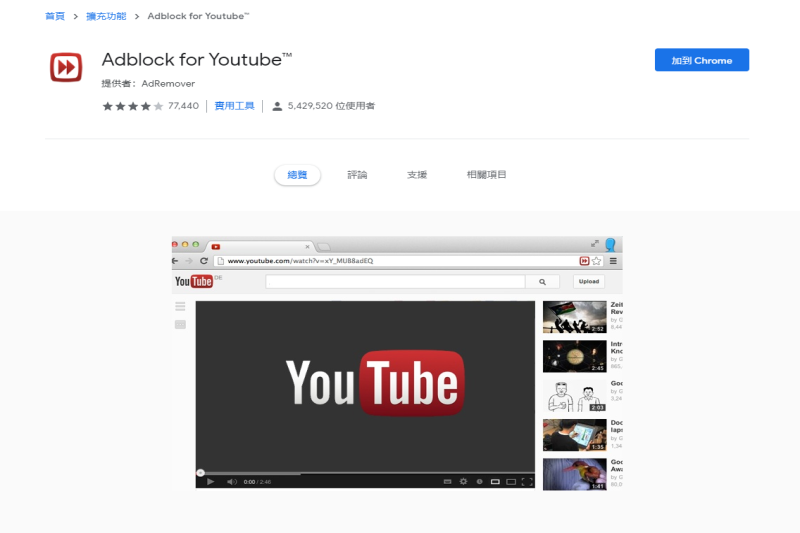 AdBlock for YouTube。(圖/截自網路) 6