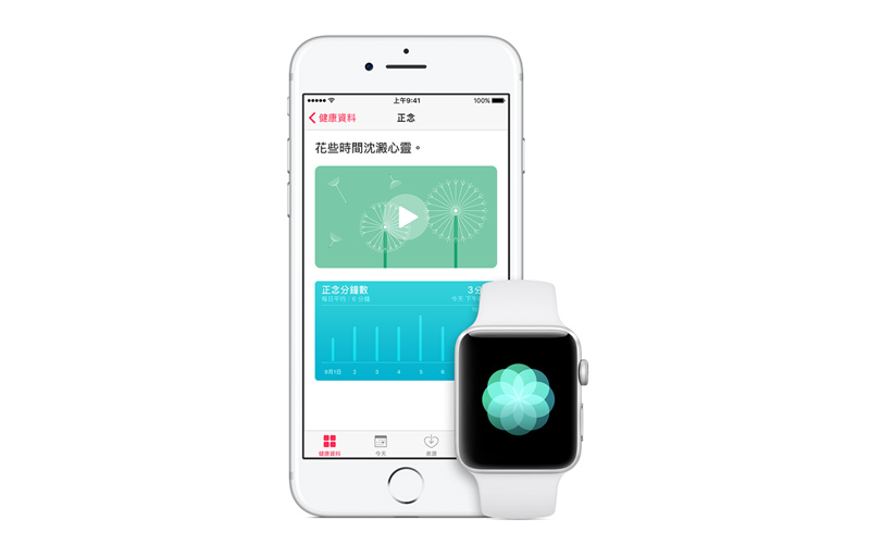 要如何培養「正念」?手中的 iPhone 就能助你一臂之力,位於內建「健康」APP 中。(圖片來源/Apple Inc. 官網) 要如何培養「正念」?手中的 iPhone 就能助你一臂之力,位於內建「健康」APP 中。(圖片來源/Apple Inc. 官網)