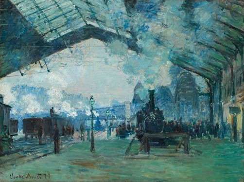 莫內的《聖拉札爾火車站(Gare St.- Lazare)》系列作品擷取,1877年,由上至下分別藏於芝加哥藝術博物館 莫內的《聖拉札爾火車站(Gare St.- Lazare)》系列作品擷取,1877年,由上至下分別藏於芝加哥藝術博物館