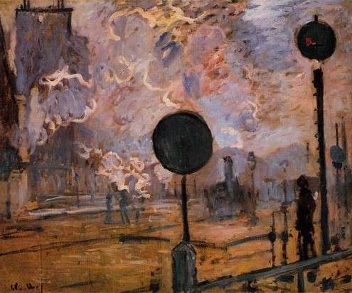 莫內的《聖拉札爾火車站(Gare St.- Lazare)》系列作品擷取,1877年,由上至下分別藏於德國下薩克森州博物館 莫內的《聖拉札爾火車站(Gare St.- Lazare)》系列作品擷取,1877年,由上至下分別藏於德國下薩克森州博物館