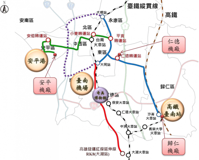 圖一,台南捷運系統。(作者陳致曉提供) 圖一,台南捷運系統。(作者陳致曉提供)