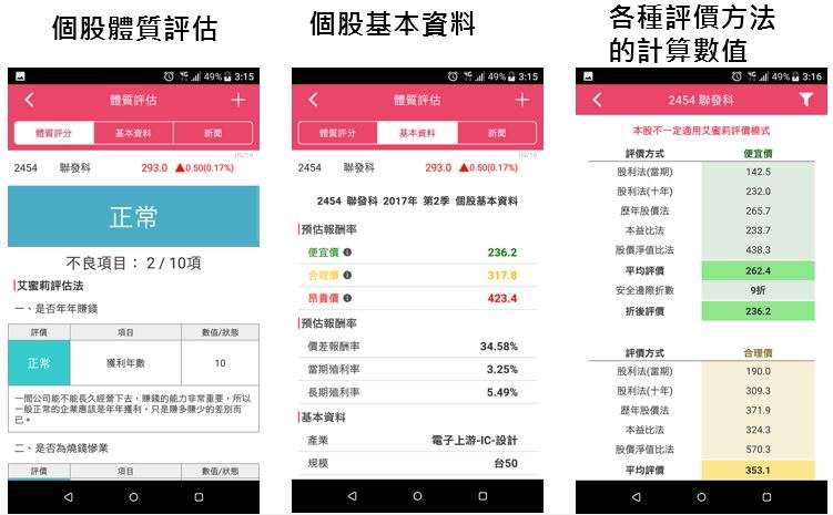 這是手機版的 APP軟體，只要搜尋「艾蜜莉定存股」就可以了喔！圖／YOTTA