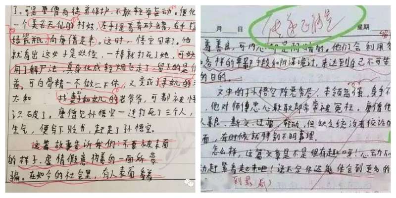 被老師要求刪改的繆可馨的作文。(圖/取自方格子) 被老師要求刪改的繆可馨的作文。(圖/取自方格子)