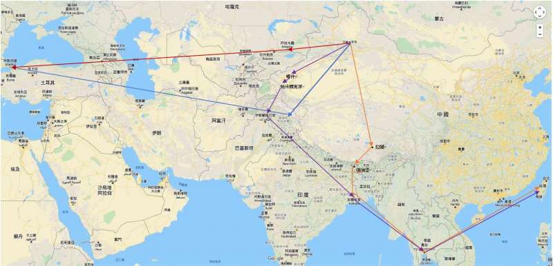 新疆大逃亡路線圖。（作者提供）