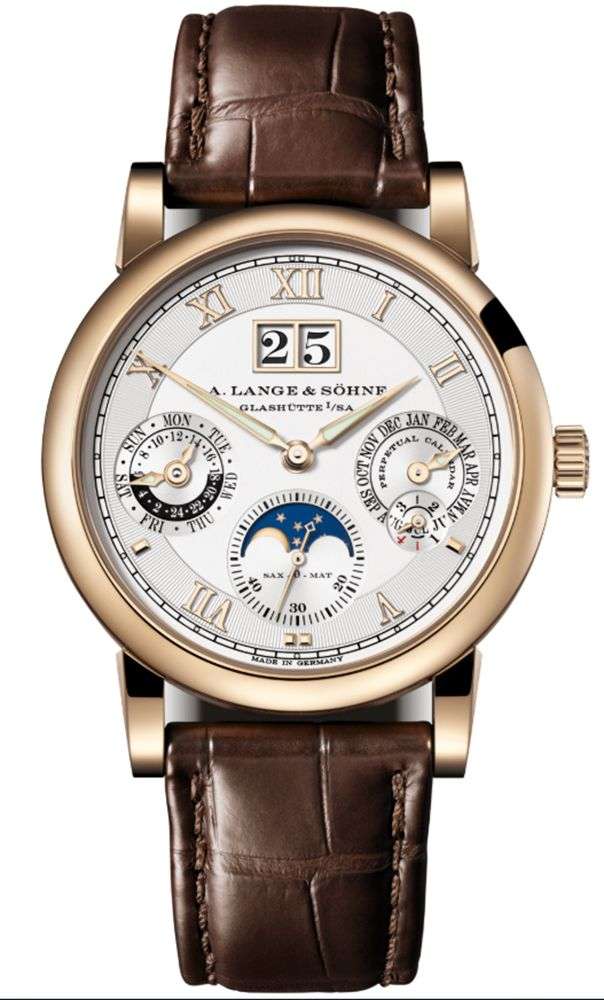 5Langematik Perpetual Honeygold 18K蜂蜜金限量版腕錶。（圖片提供/ A. Lange & Söhne）