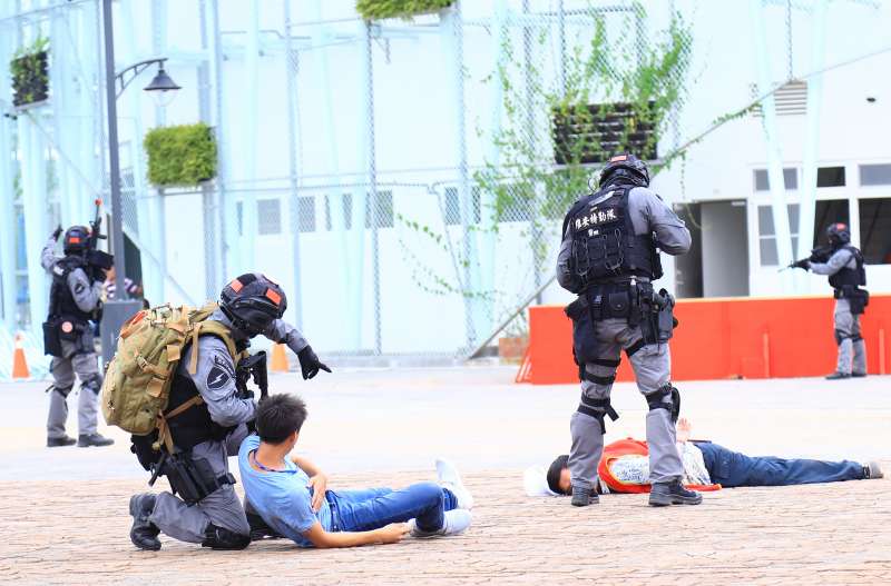 20200821-維安隊著灰色勤務服。(取自台中市政府) 20200821-維安隊著灰色勤務服。(取自台中市政府)