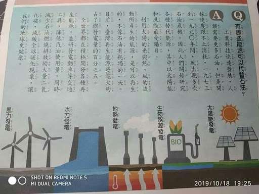 《國語日報》關於有哪些能源可以替代石油的解說。(林琬寧提供) 《國語日報》關於有哪些能源可以替代石油的解說。(林琬寧提供)