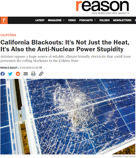 加州大停電:不僅僅是熱浪來襲,更是因為反核的愚蠢。(林琬寧提供) 加州大停電:不僅僅是熱浪來襲,更是因為反核的愚蠢。(林琬寧提供)