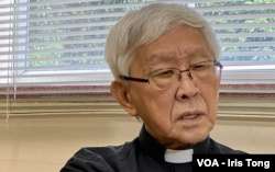 天主教香港教區榮休主教陳日君接受美國之音訪問。(美國之音) 天主教香港教區榮休主教陳日君接受美國之音訪問。(美國之音)