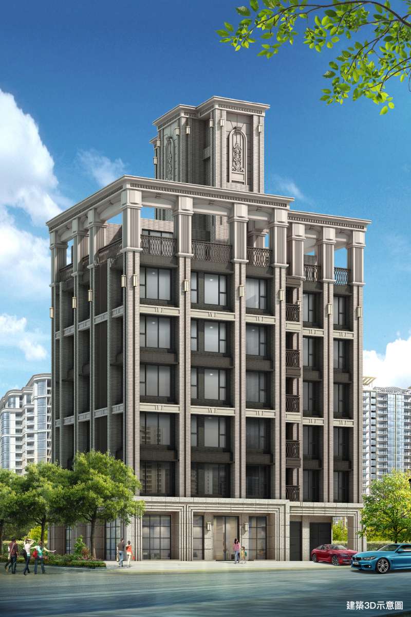 「令和」外觀採歐式建築風格,搭配質感大地色系。(圖/富比士地產王提供) 「令和」外觀採歐式建築風格,搭配質感大地色系。(圖/富比士地產王提供)