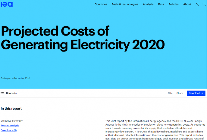 210111-2020預計發電成本報告（IEA官網）