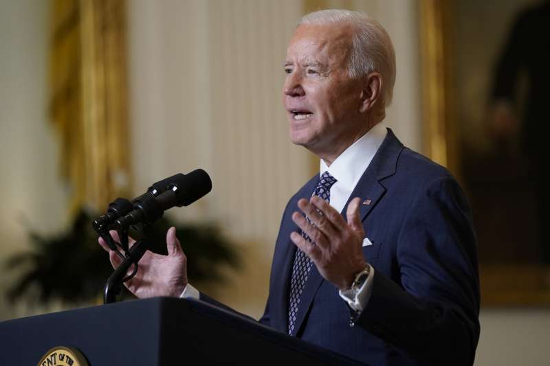 2021年2月19日，美國總統拜登（Joe Biden）以視訊方式出席慕尼黑安全會議（Munich Security Conference）（AP）