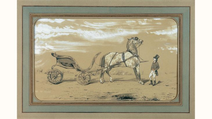 Alfred de Dreux 《四輪馬車與馬童》(圖 / 愛馬仕官網) Alfred de Dreux 《四輪馬車與馬童》(圖 / 愛馬仕官網)