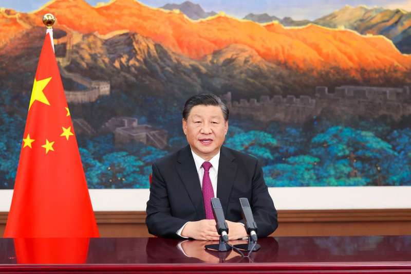 中國國家主席習近平在2021年中國國際服務貿易交易會全球服務貿易峰會上發表影片致辭。(AP) 中國國家主席習近平在2021年中國國際服務貿易交易會全球服務貿易峰會上發表影片致辭。(AP)