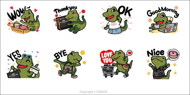 一起歡慶COACH線上購物正式開站!(圖 / 翻攝自LINE貼圖小舖) 一起歡慶COACH線上購物正式開站!(圖 / 翻攝自LINE貼圖小舖)