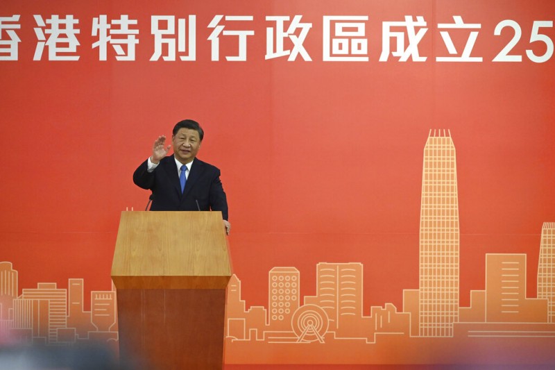 2022年6月30日,習近平南下香港視察、參加回歸25週年紀念活動。(美聯社) 2022年6月30日,習近平南下香港視察、參加回歸25週年紀念活動。(美聯社)