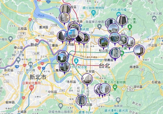 台北市社會住宅區域分佈圖。(圖/網路溫度計提供) 台北市社會住宅區域分佈圖。(圖/網路溫度計提供)