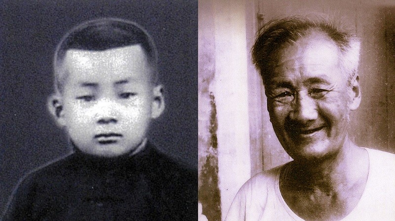 童年時的陳大禹（左）和晚年時第陳大禹（右）。（作者提供）
