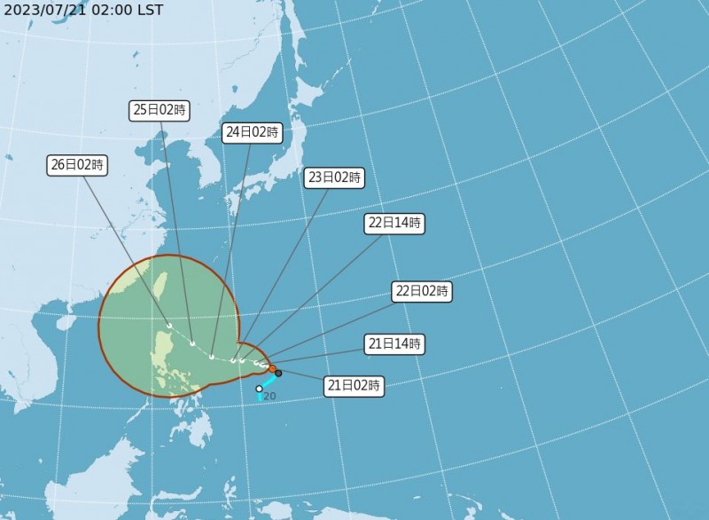 熱帶性低氣壓今日生成杜蘇芮颱風。(圖/翻攝自氣象局網站) 熱帶性低氣壓今日生成杜蘇芮颱風。(圖/翻攝自氣象局網站)