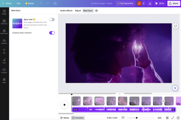 Canva AI Beat Sync,提供同步節拍編輯功能。(圖/取自Canva) Canva AI Beat Sync,提供同步節拍編輯功能。(圖/取自Canva)