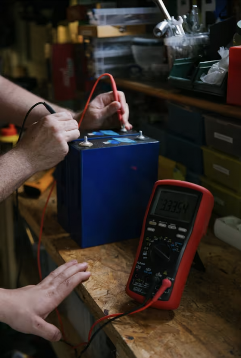 沃爾特・範恩伯登(Wouter van Embden)正在檢查自製的太陽能電池的電壓。(The Wall Street Journal) 沃爾特・範恩伯登(Wouter van Embden)正在檢查自製的太陽能電池的電壓。(The Wall Street Journal)