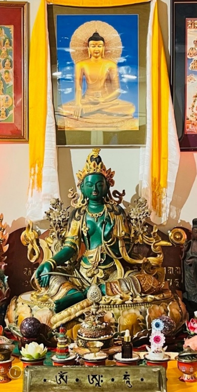 甘珠精舍3樓佛堂綠度母。（海中雄提供）